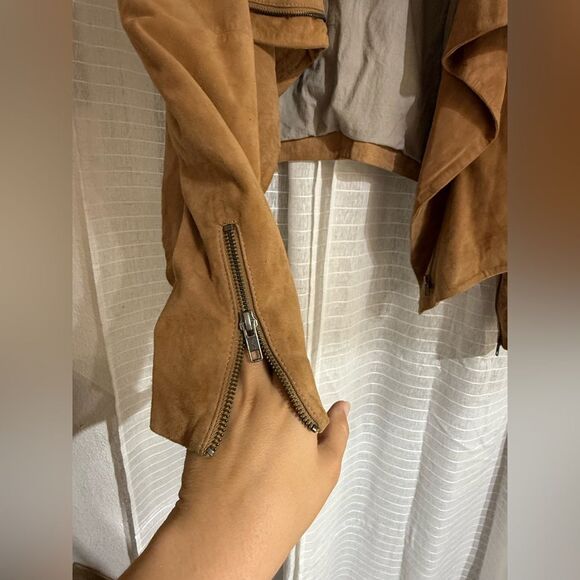 Sensa Brown Suede Drape Jacket - Picture 4 of 11